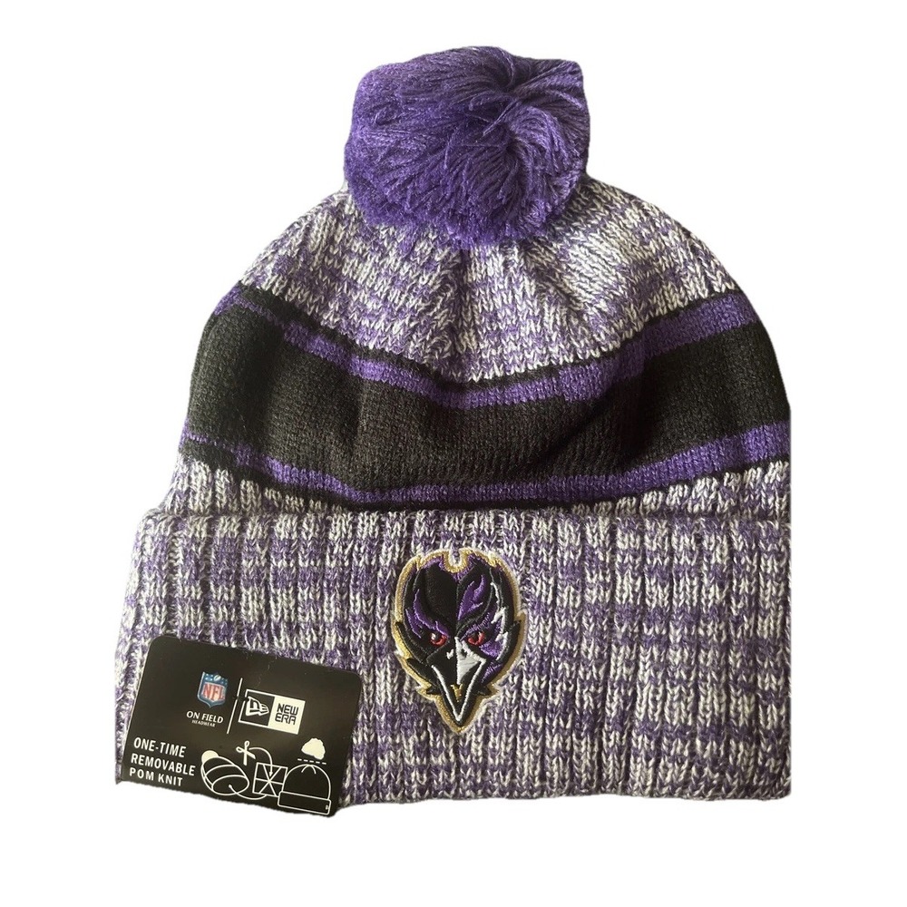 BALTIMORE RAVENS 2023‎ NEW ERA NFL ON FIELD SPORT KNIT BEANIE HAT NWT